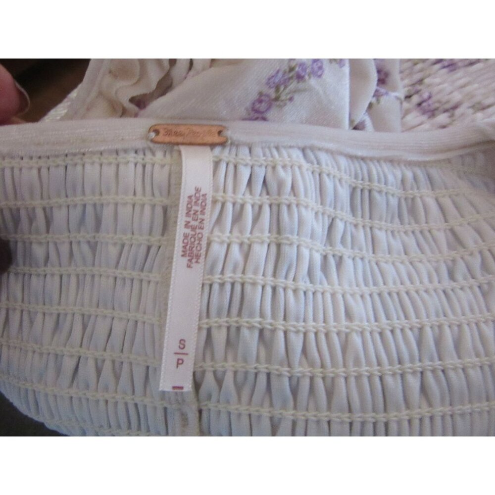 Free People Cream Eyelet Midi Dress with Ruffle Hem - Picture 7 of 7